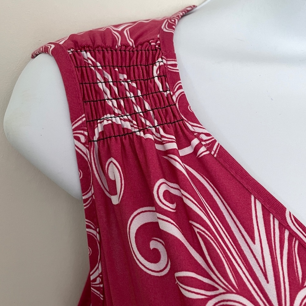Dress Summer Maxi Sleeveless Smock Waist hot pink fashion choose your size - Picture 5 of 14